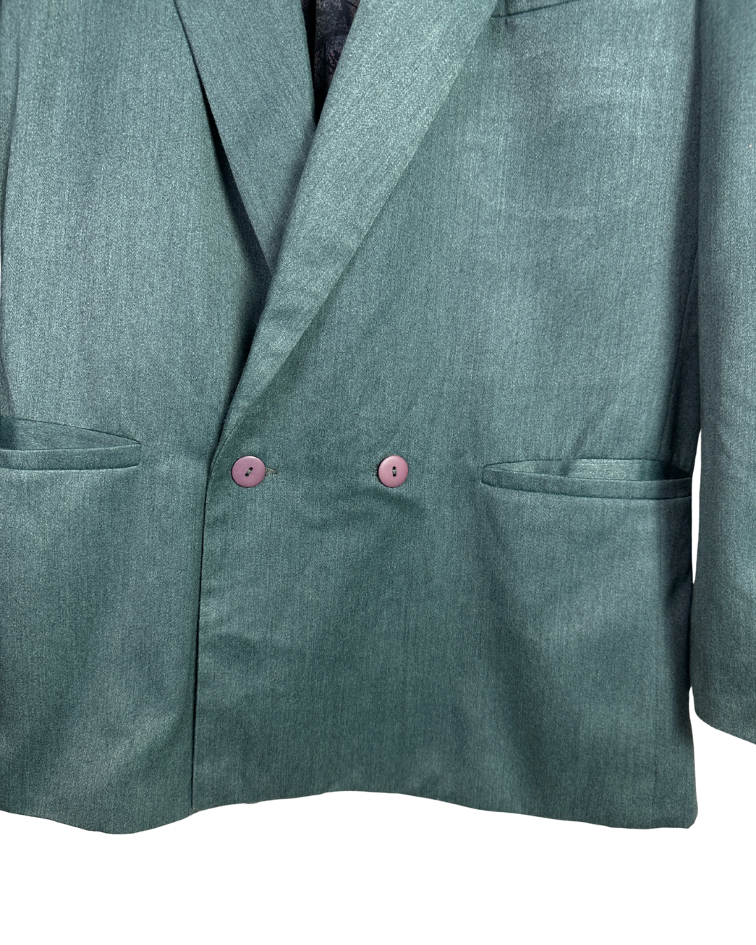 Vintage 90s Teal Green Double Breasted Blazer (Abstract Lining)