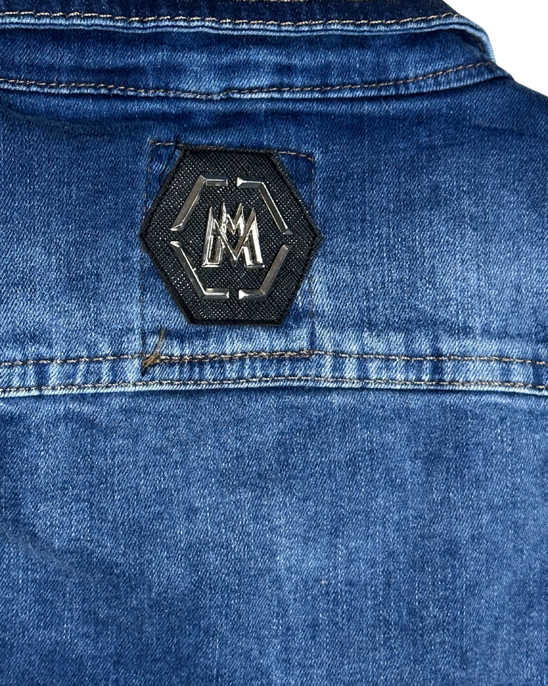 Vintage Mario Morato Studded Denim Vest with Raw Edges
