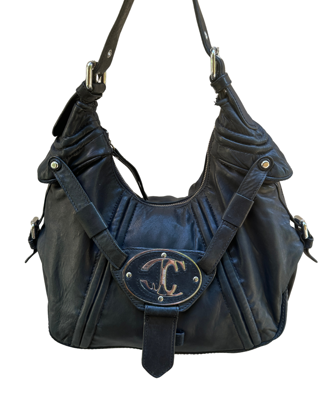 Y2K Just Cavalli Leather Shoulder Bag