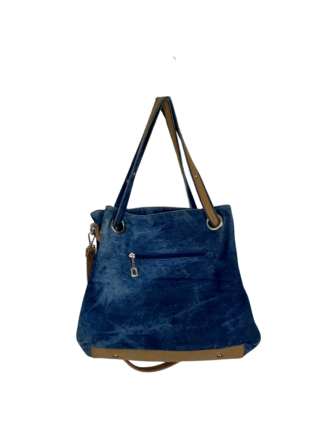 Sequined French Bulldog Large Denim Tote Bag