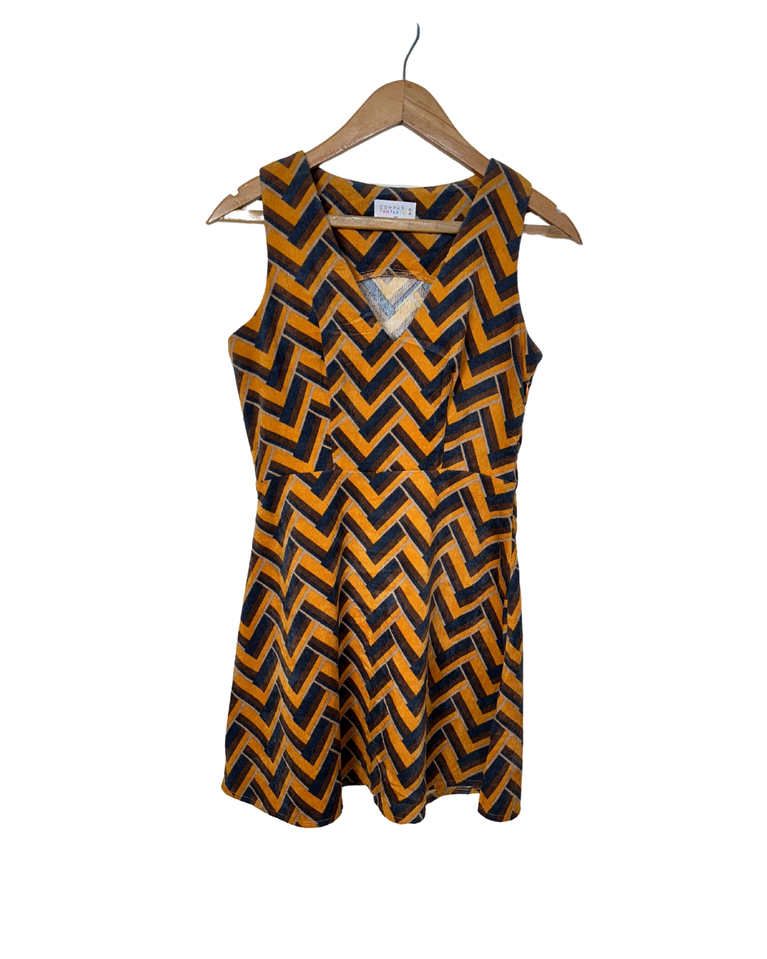 Compañía Fantástica Geometric Print Corduroy Dress Small