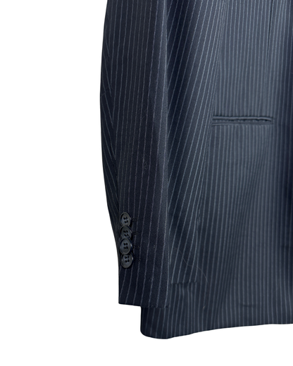 Angelo Benelli Pinstripe Wool Blend Blazer - Size 56