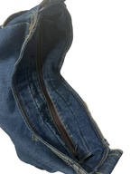 Y2K Grunge Denim Shoulder Bag with Grommet Details