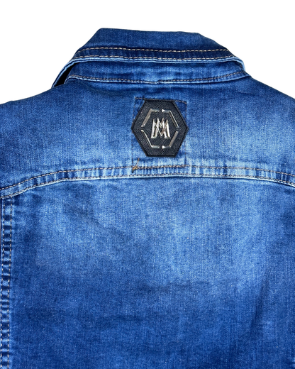 Vintage Mario Morato Studded Denim Vest with Raw Edges
