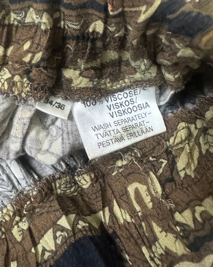 Vintage 90s Earthy Paisley Viscose Midi Skirt