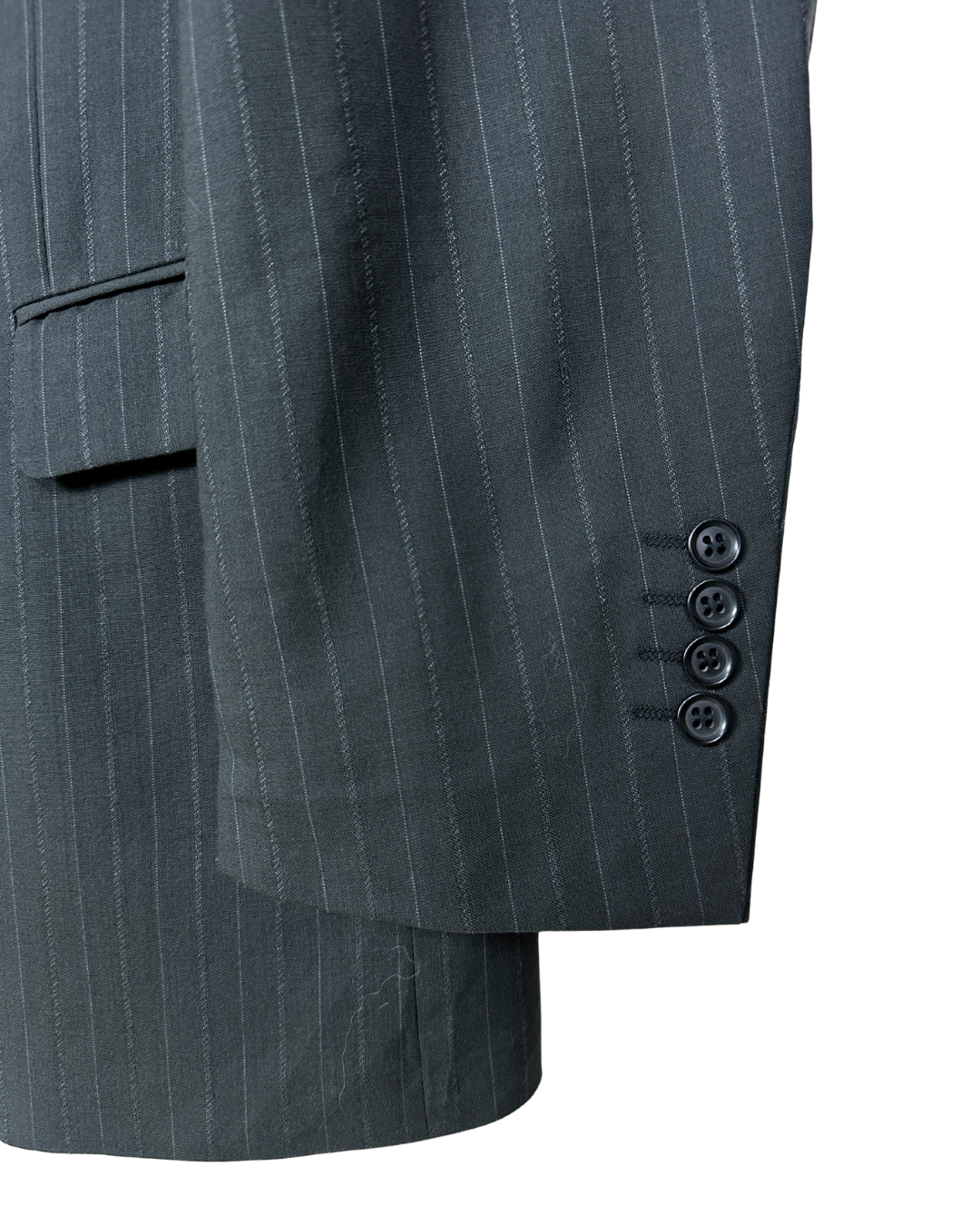 2000s Pierre Cardin Paris Pinstripe Wool Full Suit - Size 54