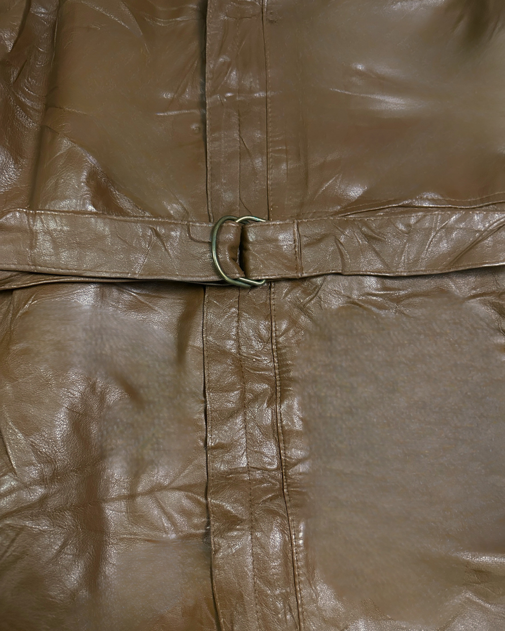 Vintage Genuine Leather Brown Coat