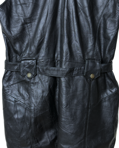 Vintage Long Utility Genuine Leather Vest - Women's Medium