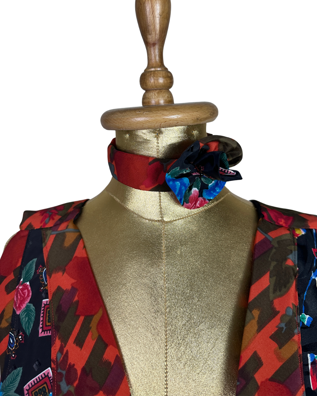 Handmade Upcycled Halter Corset-Back Vest Top & Choker