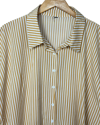 Vintage Striped Oversized Dolman Sleeve Shirt Large