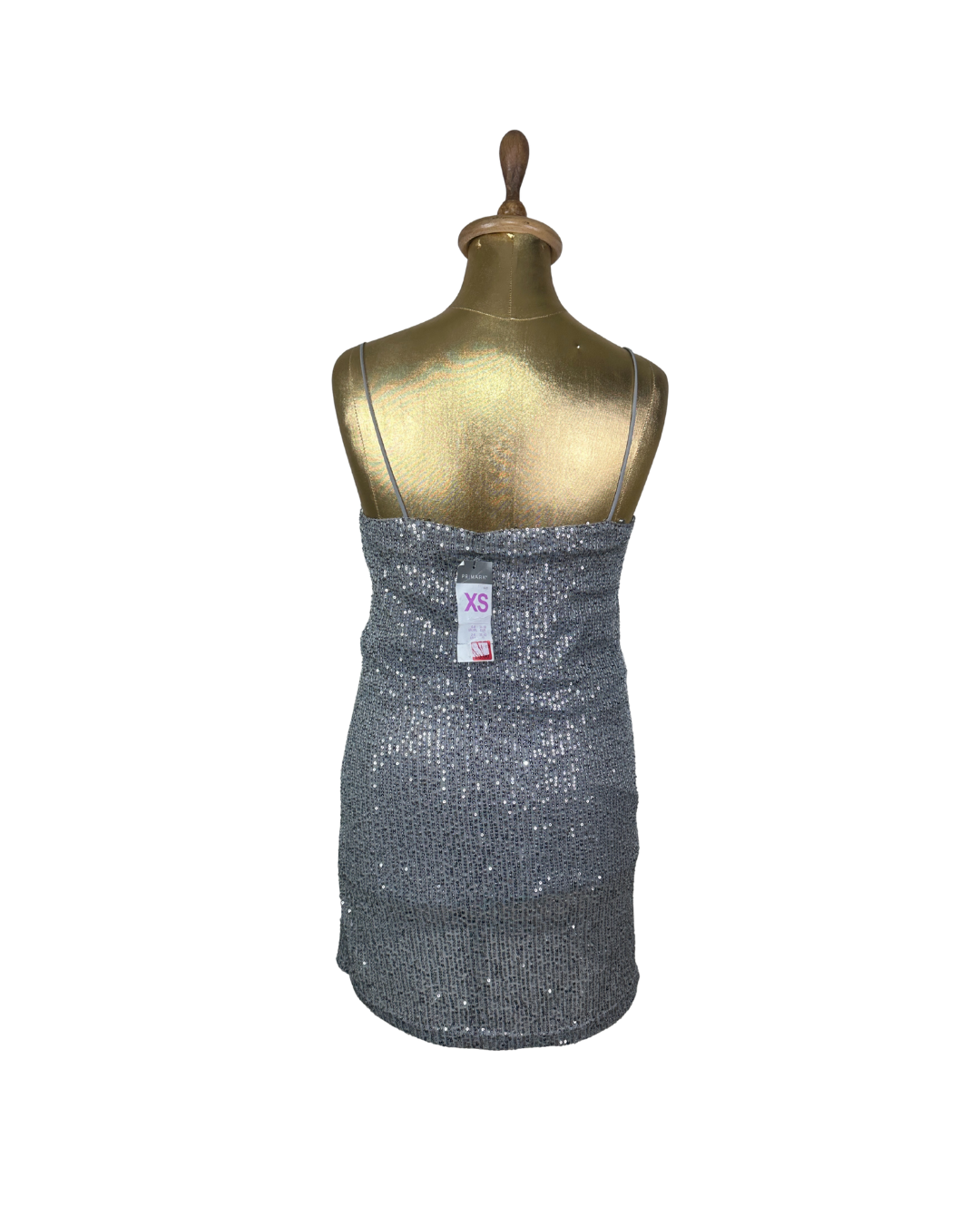 Primark Silver Sequin Slip Mini Dress - XS