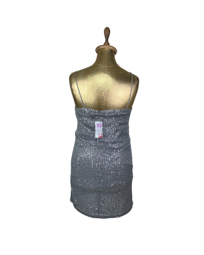 Primark Silver Sequin Slip Mini Dress - XS