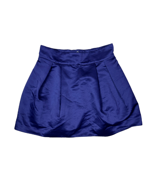 Pleated Satin Mini Skirt with Tulle Layers