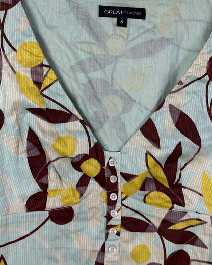 Great Plains Floral Teal Tank Top Small