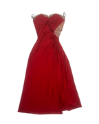 Lipsy Strapless Red Beaded Dress