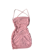 Pink Open-back Ruched Dress