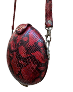 Snake Print Round Statement Bag