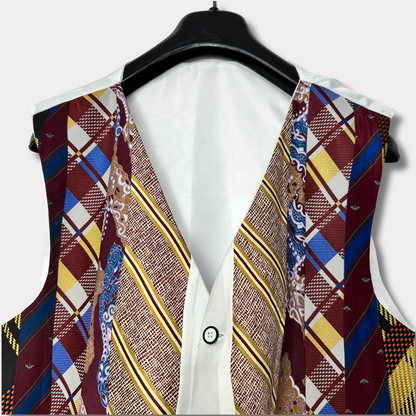 ReTied Unisex Upcycled Necktie Vest - Medium