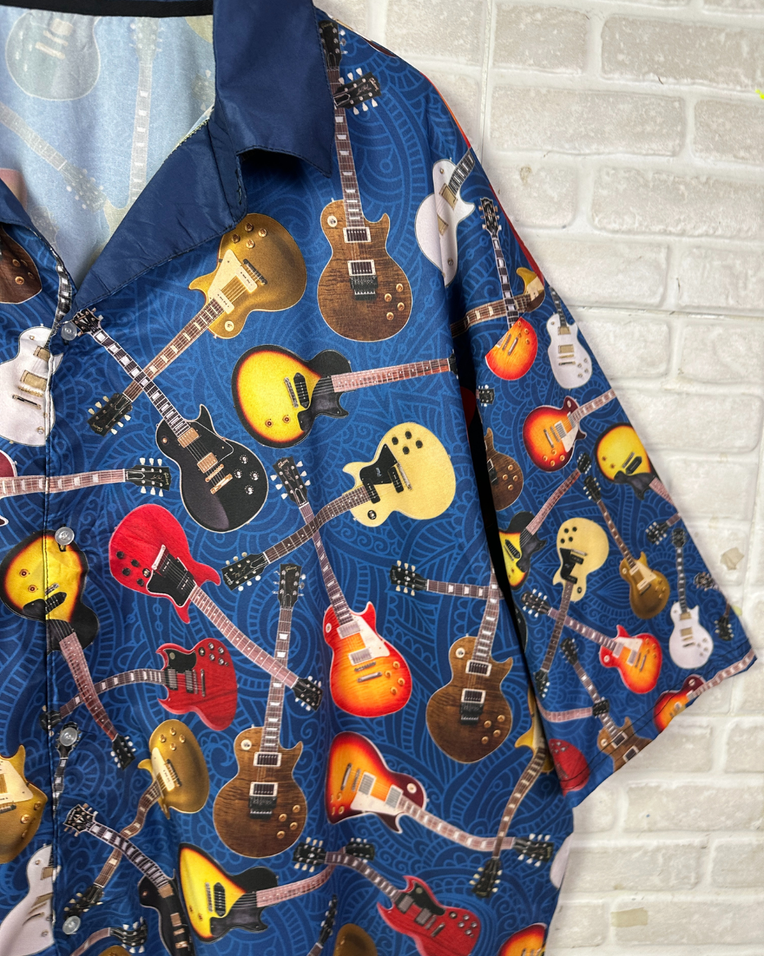 Guitar Pattern Polo Shirt 4XL