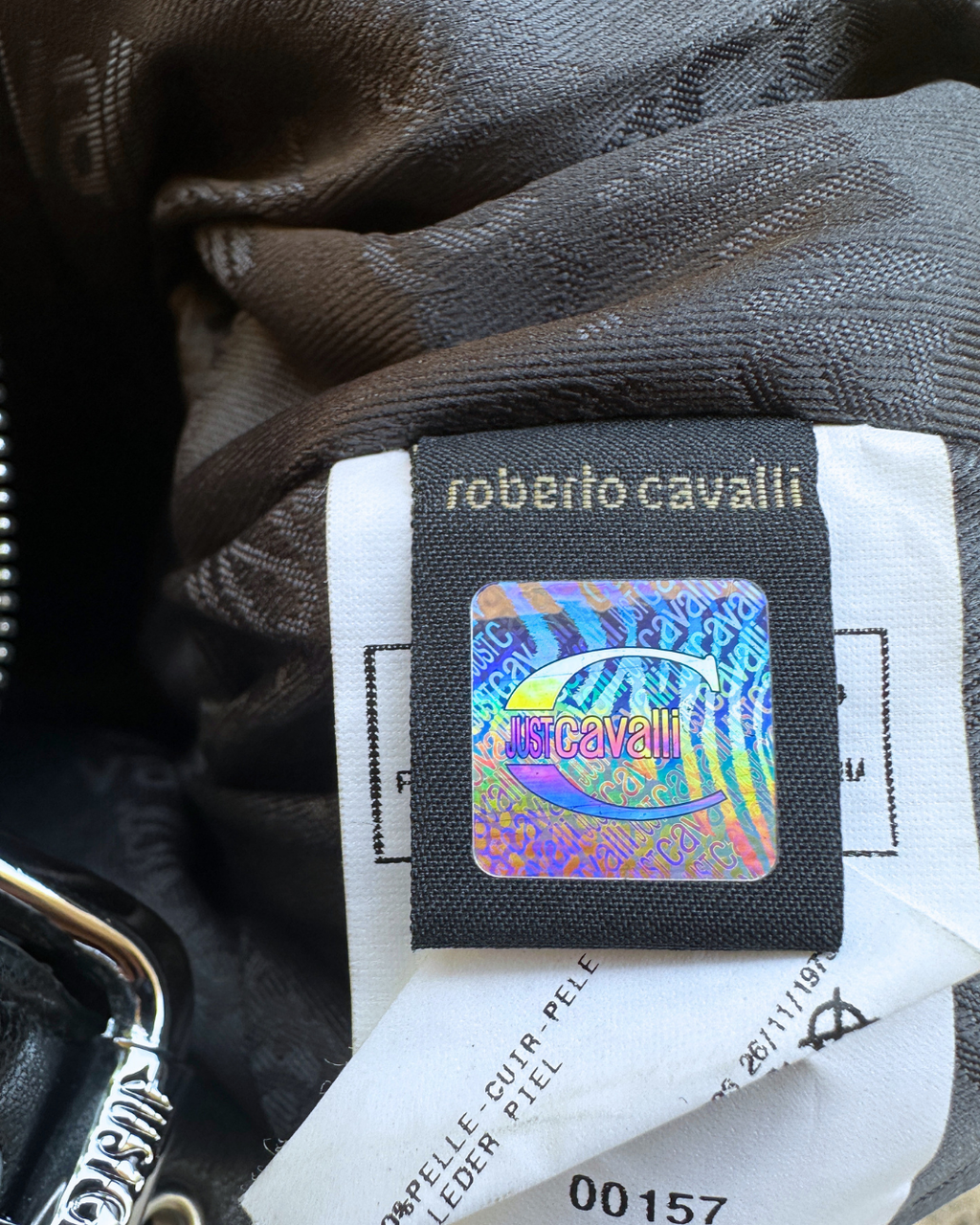 Y2K Just Cavalli Leather Shoulder Bag