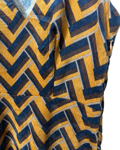 Compañía Fantástica Geometric Print Corduroy Dress Small