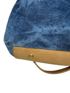 Sequined French Bulldog Large Denim Tote Bag