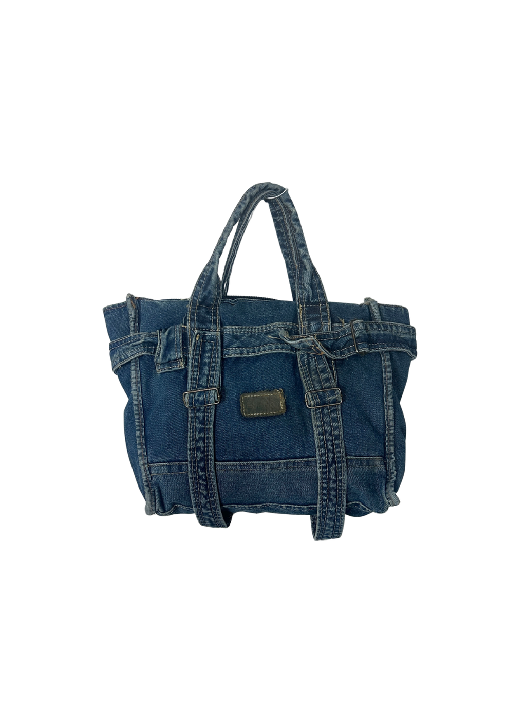Vintage Y2K Denim Tote with Buckle Details