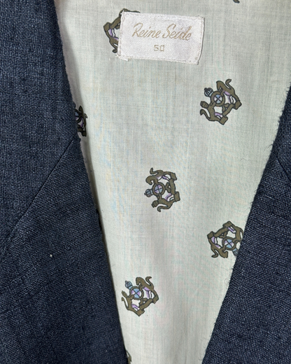 Vintage Coarse Pure Silk Double Breasted Blazer