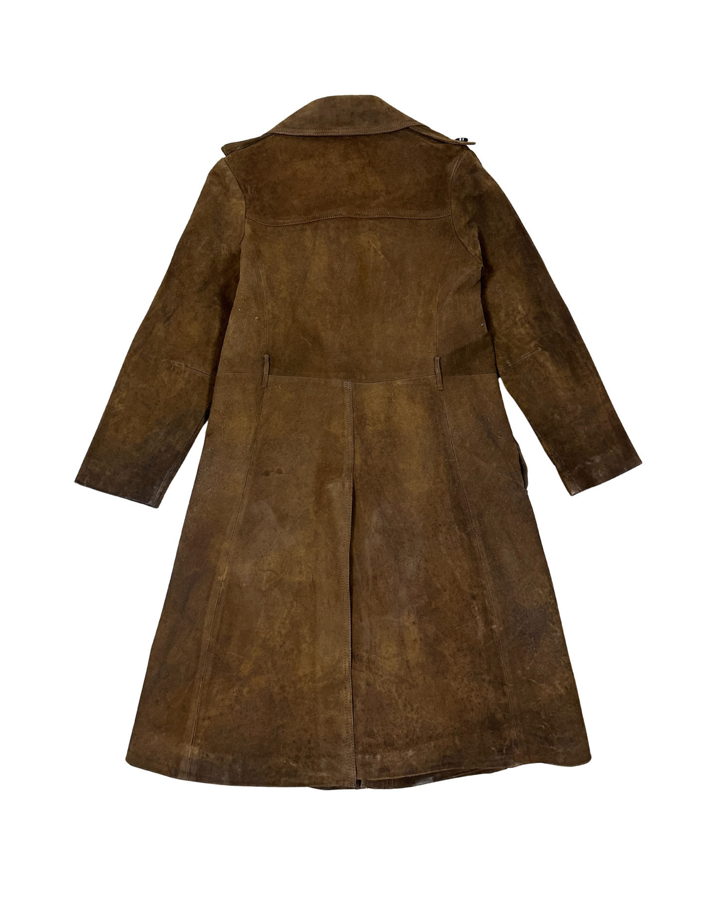 Vintage 70s "Western Grunge" Distressed Suede Leather Women's Coat