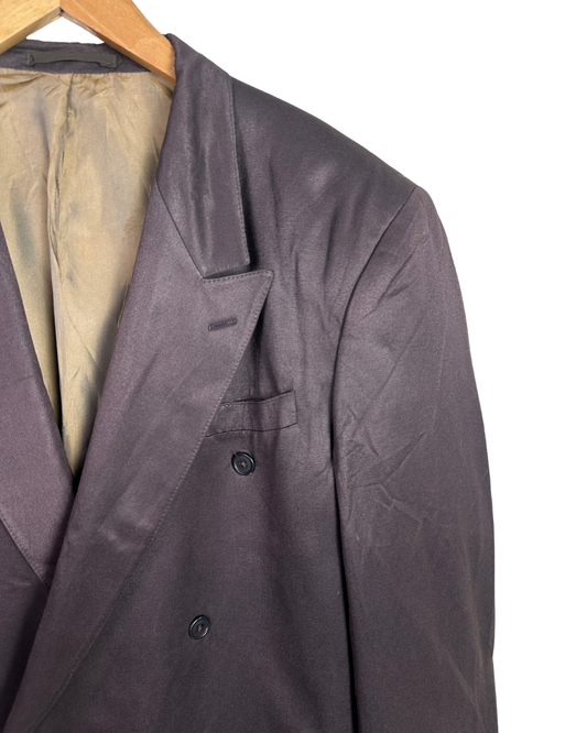 Vintage 90s Palazzo Men's Fashion Burgundy Double Breasted Blazer - XL