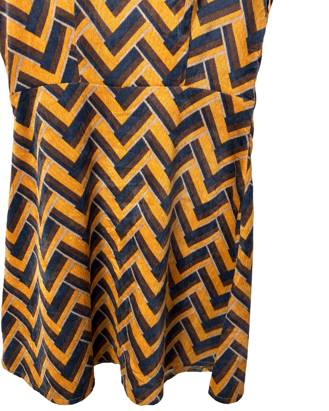 Compañía Fantástica Geometric Print Corduroy Dress Small