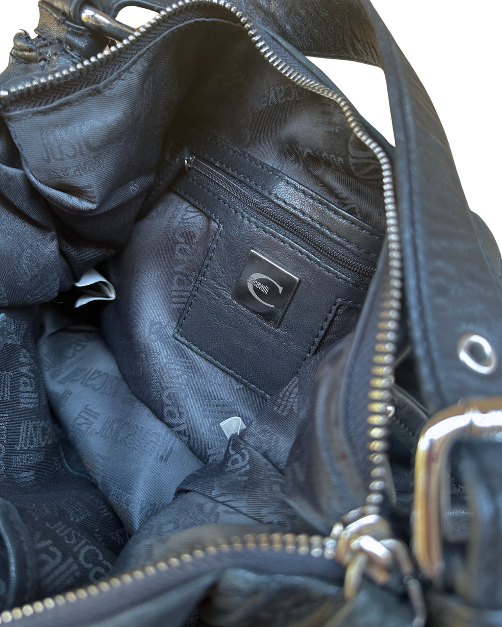 Y2K Just Cavalli Leather Shoulder Bag