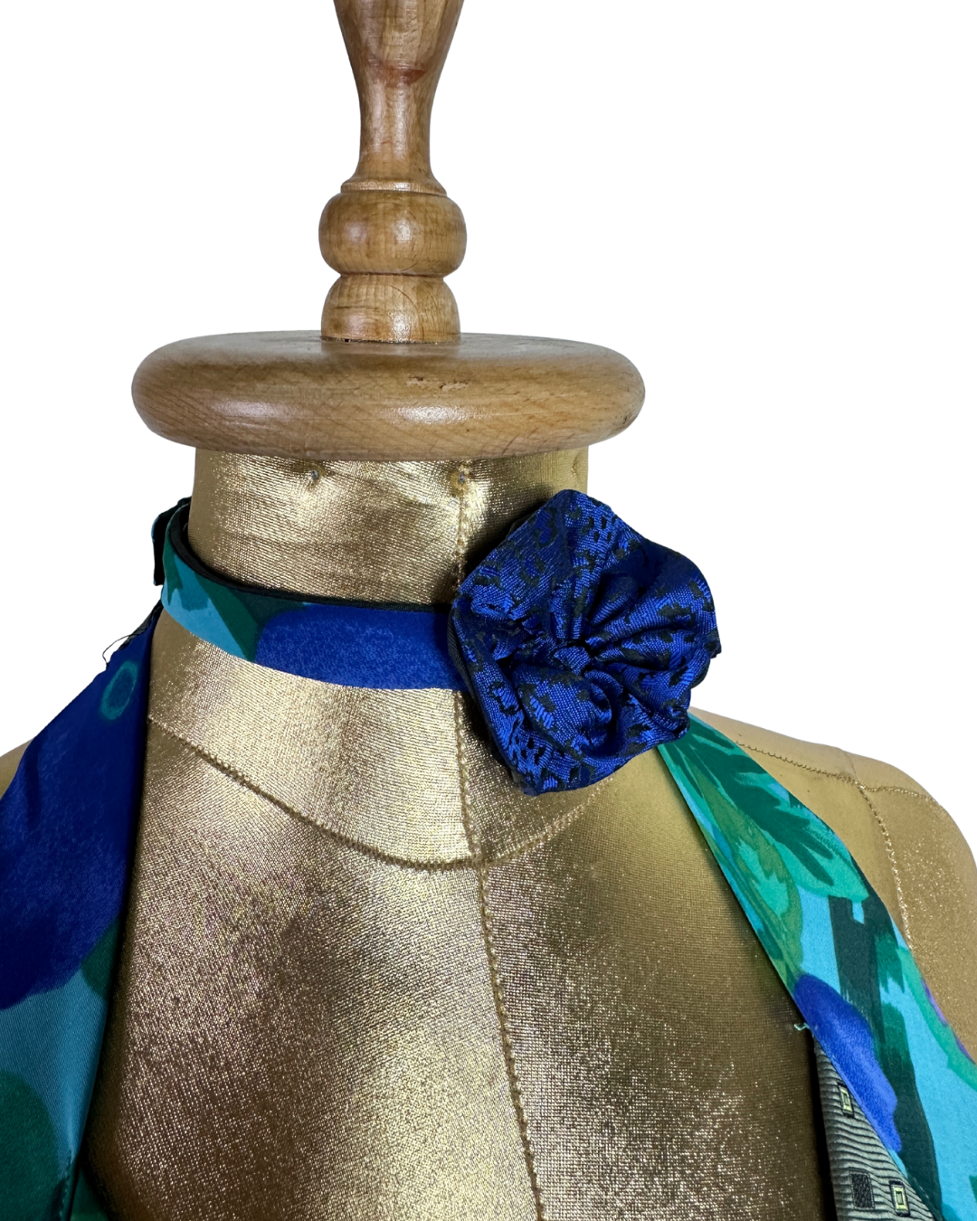 Handmade Upcycled Necktie Halter Vest Top with Choker - XS to Medium