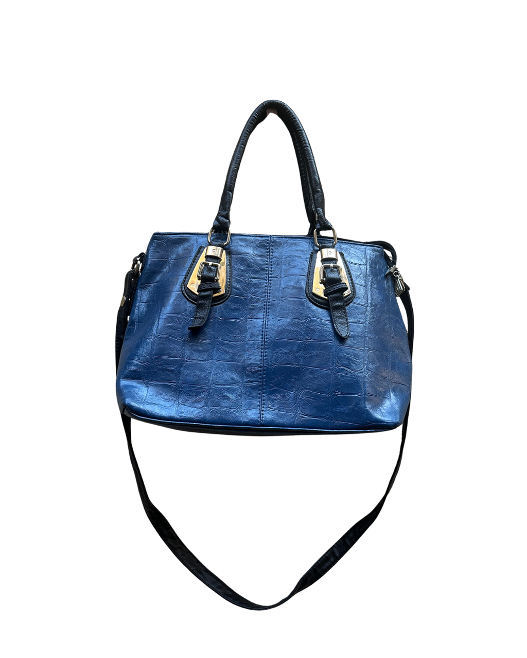 Genuine Leather Blue Tote Bag