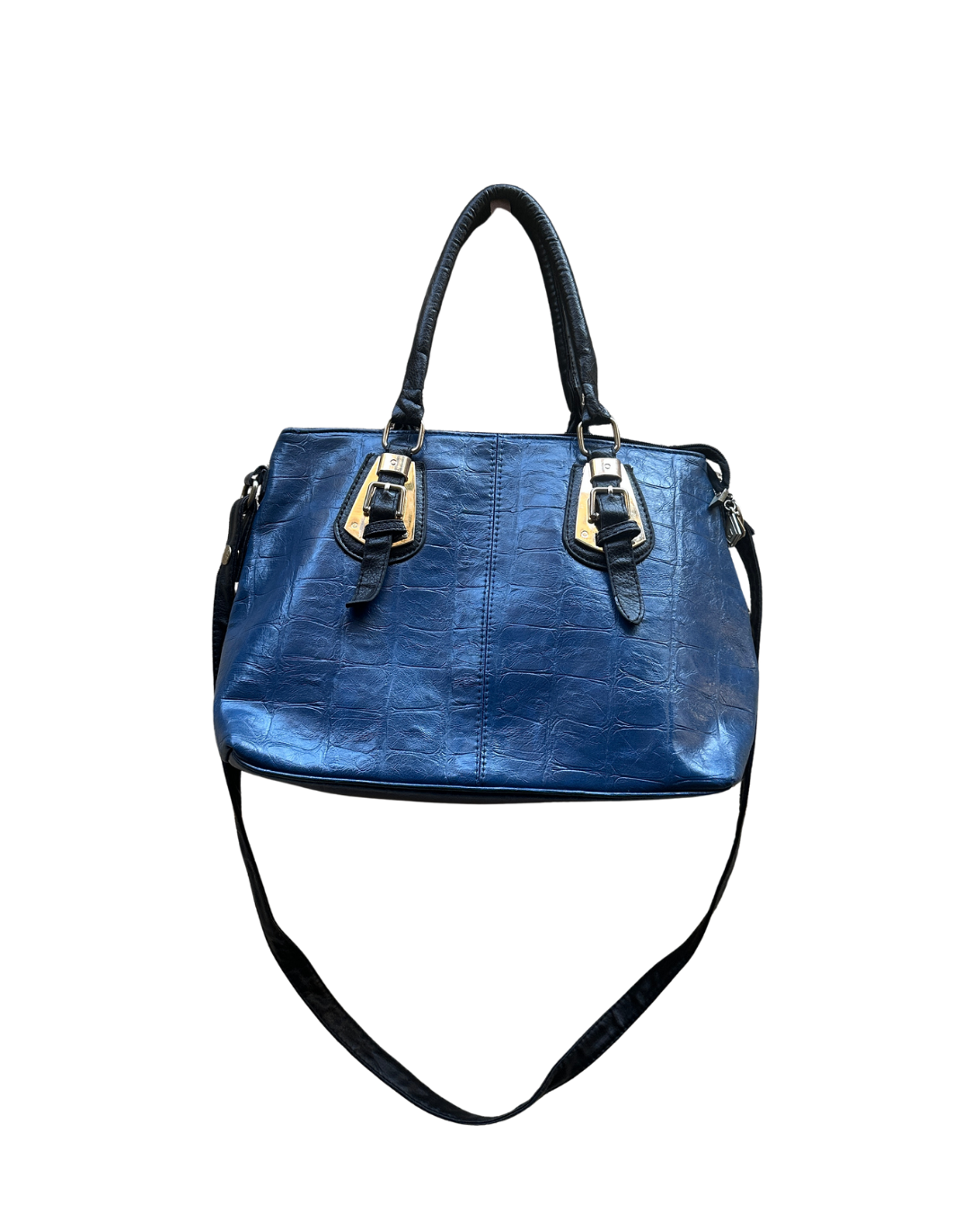 Genuine Leather Blue Tote Bag