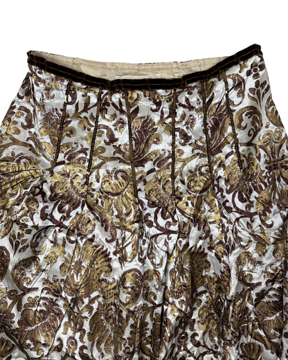 Vintage Schumacher Baroque Print Skirt With Sequins Detail