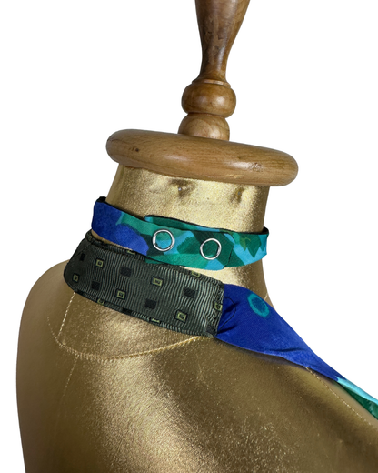 Handmade Upcycled Necktie Halter Vest Top with Choker - XS to Medium