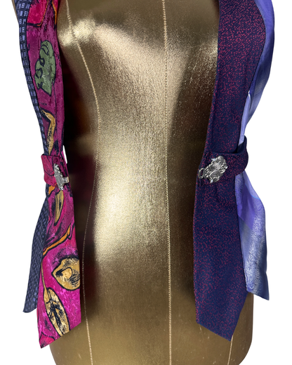 Handmade Upcycled Tie Vest Top with Choker