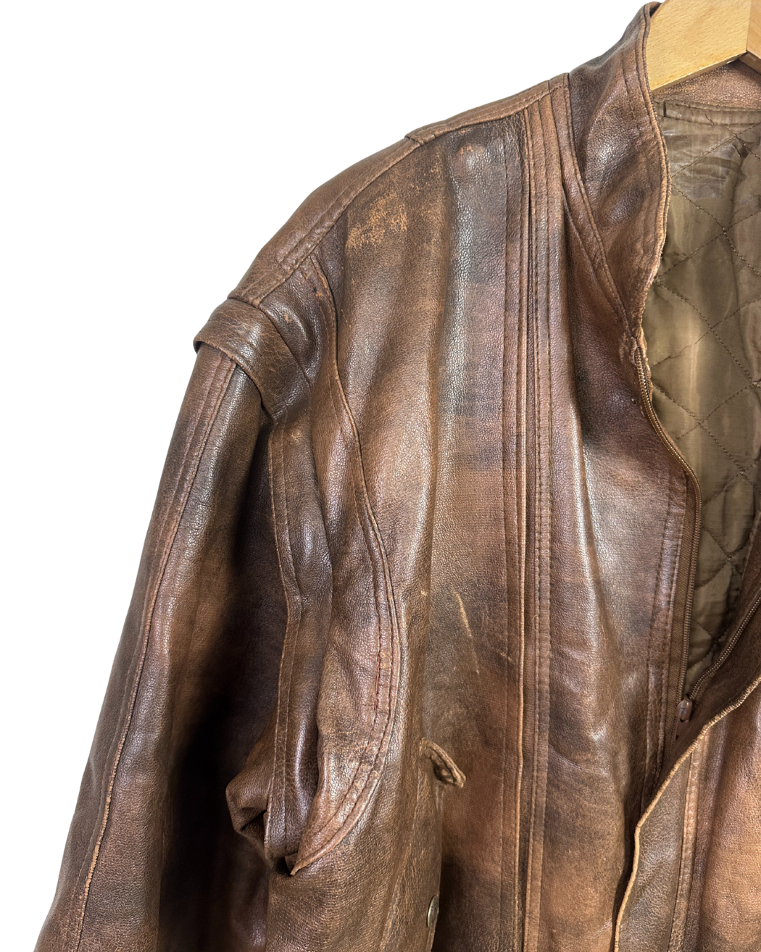 Vintage Convertible  2-in-1 Genuine Leather Jacket & Vest