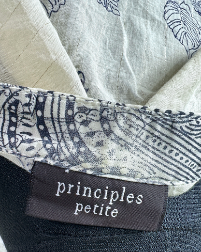 Principles Petite Floral Tie-Front Ruffle Blouse - Small