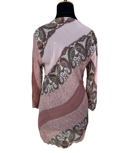 Boho Tunic Sequined Embroidered Blouse Large