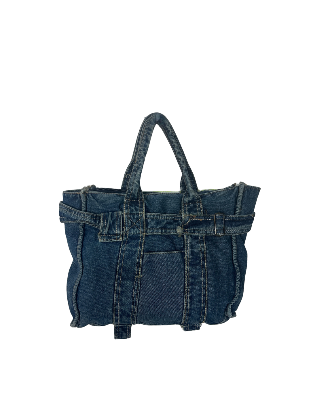 Vintage Y2K Denim Tote with Buckle Details