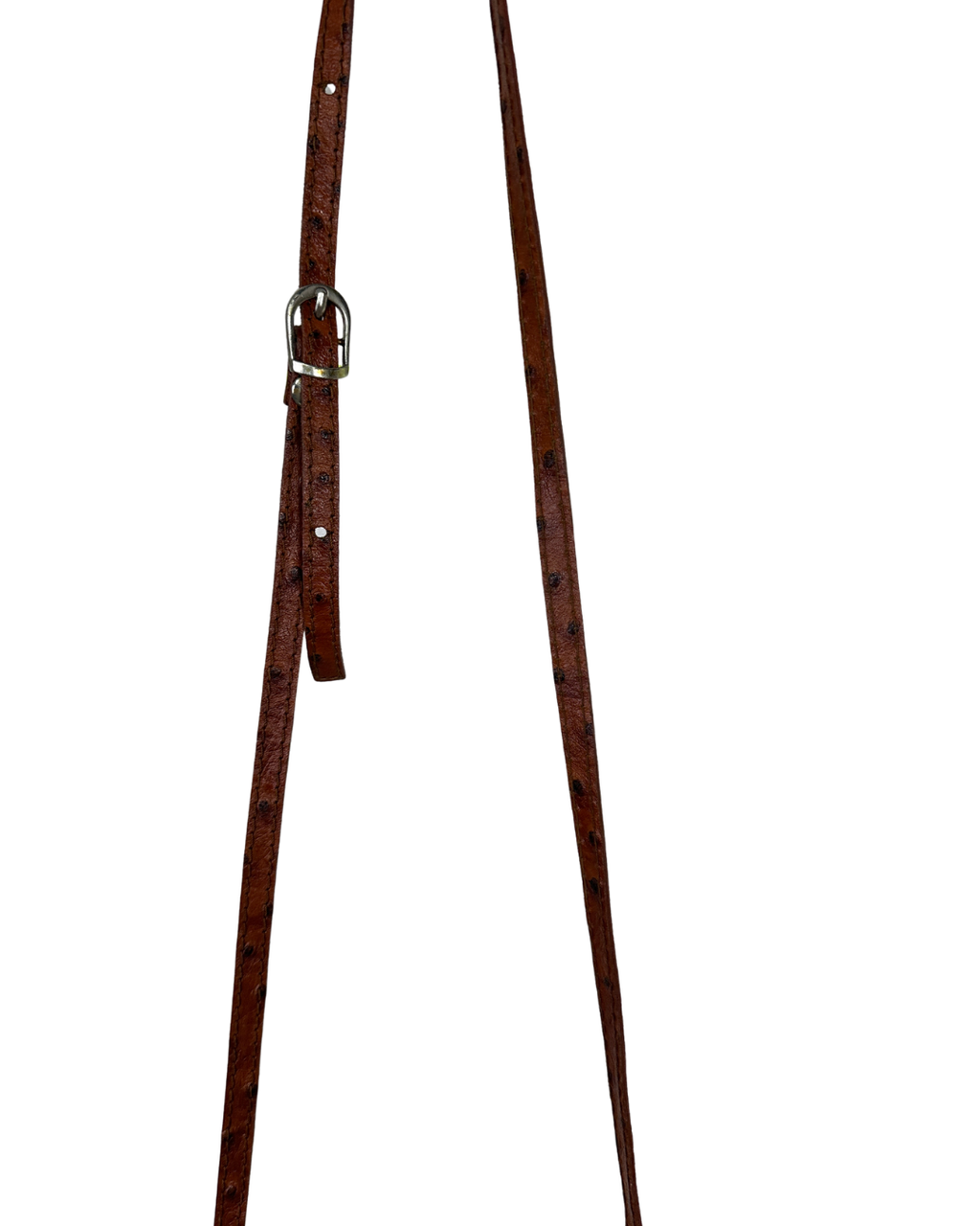 90s Italian Ostrich Embossed Genuine Leather Crossbody Bag