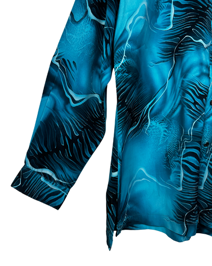 Vintage Turquoise  Long Sleeve Shirt XL