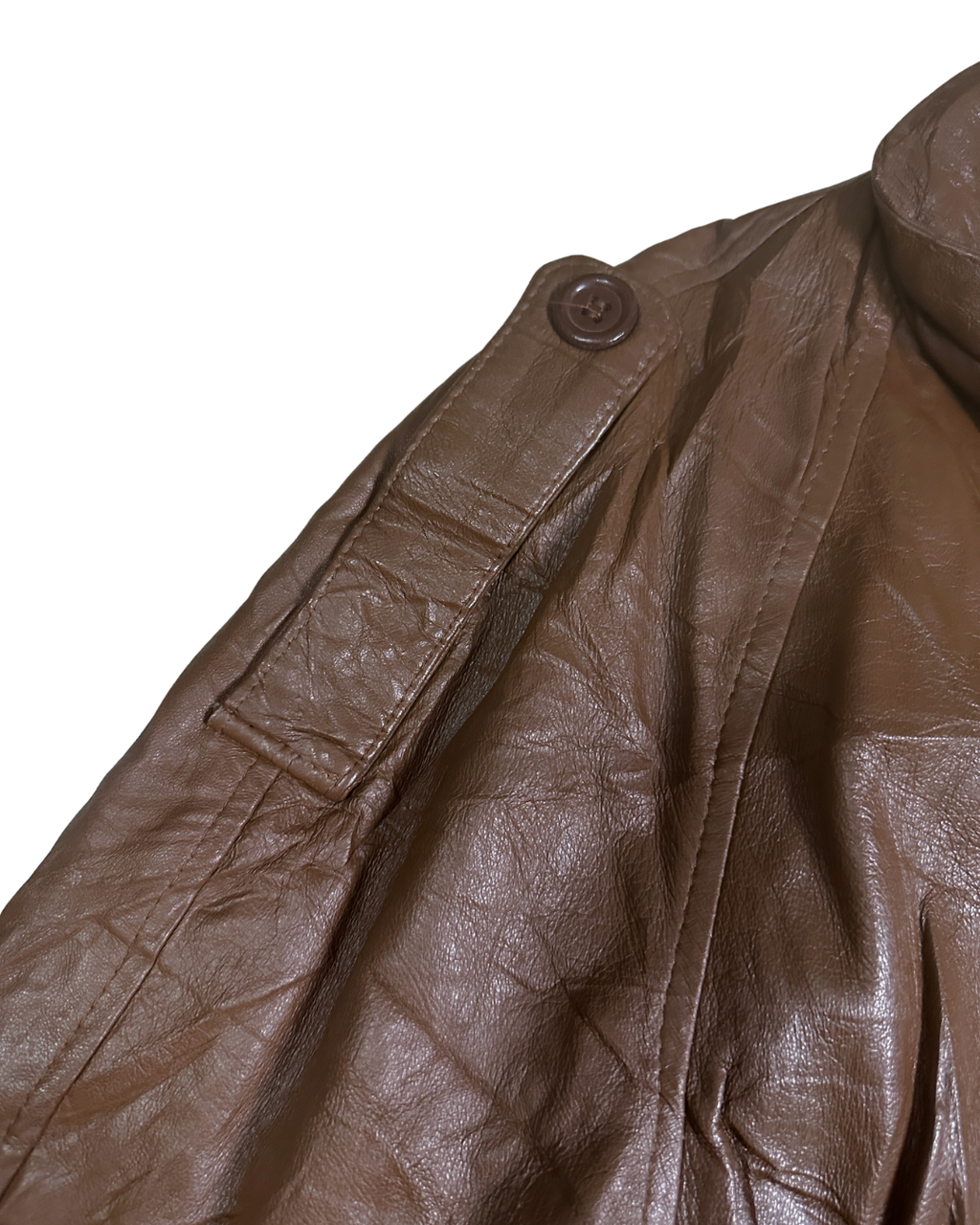 Vintage Genuine Leather Brown Coat