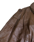 Vintage Genuine Leather Brown Coat