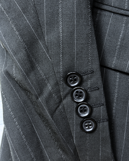 2000s Pierre Cardin Paris Pinstripe Wool Full Suit - Size 54
