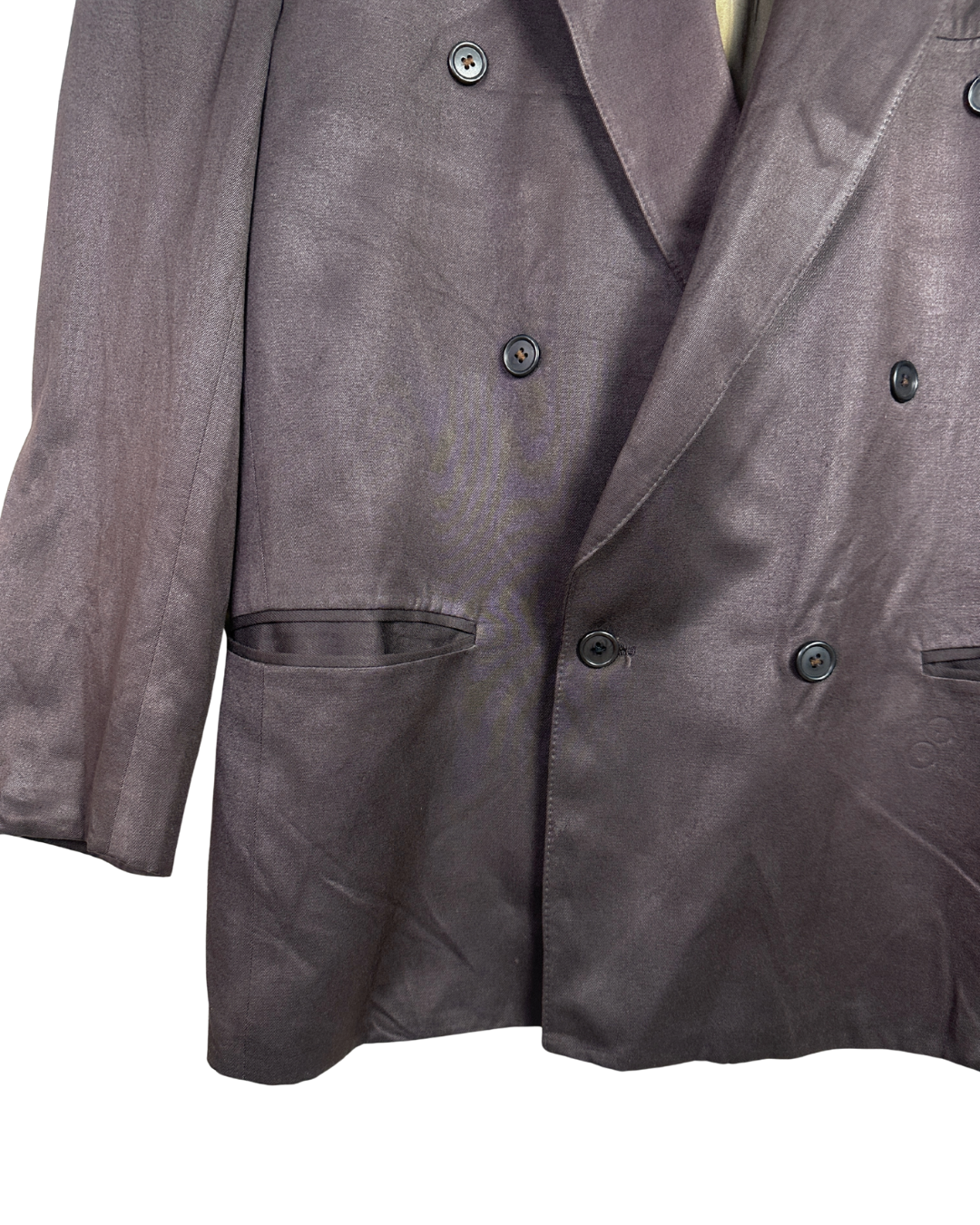 Vintage 90s Palazzo Men's Fashion Burgundy Double Breasted Blazer - XL