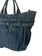 Vintage Y2K Denim Tote with Buckle Details