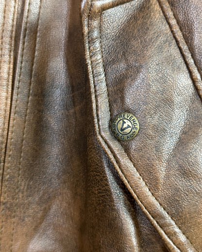 Vintage Convertible  2-in-1 Genuine Leather Jacket & Vest